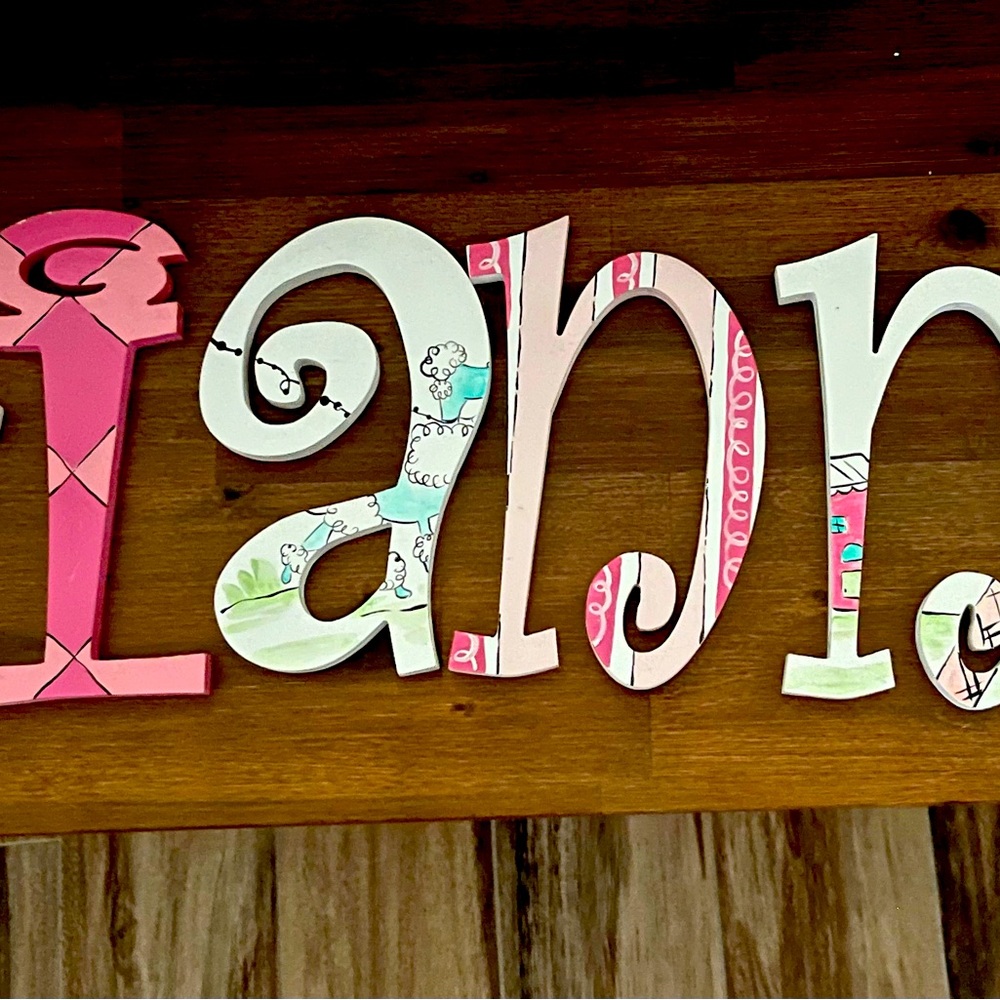 Handcrafted wood name Gianna